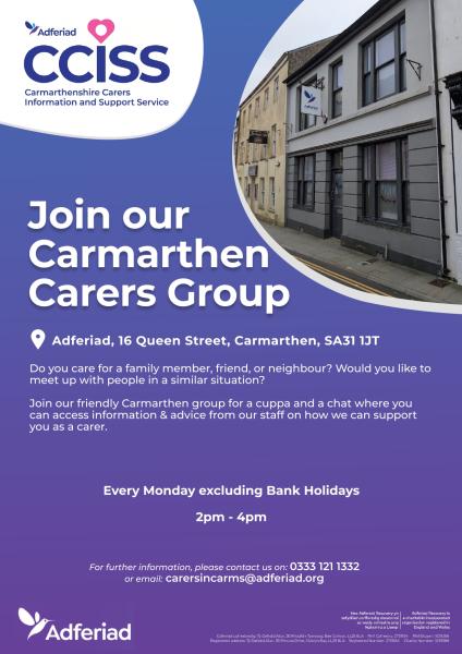 Carer's Weekly Drop-In, Carmarthen
