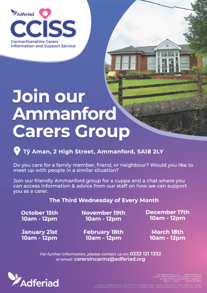 Carer's Group - Every 3rd Wednesday in the Month in Ammanford