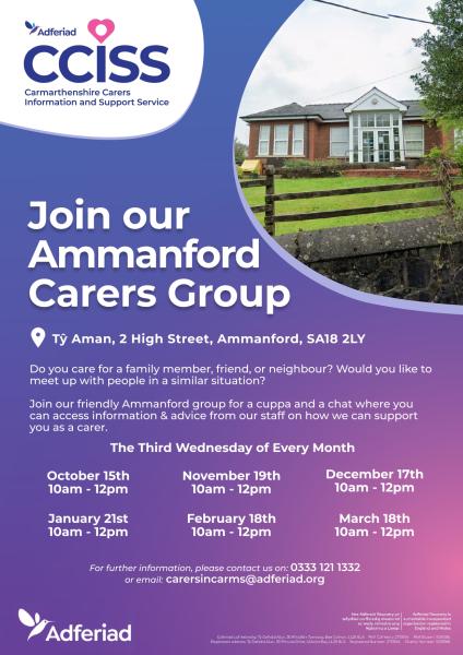 Carer's Group - Every 3rd Wednesday in the Month in Ammanford