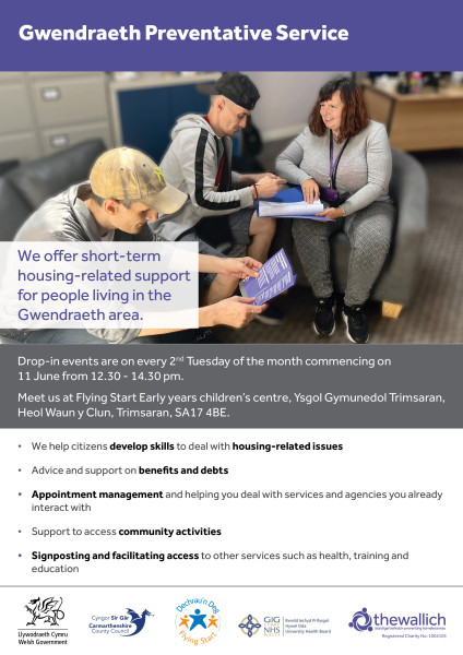 Housing related support drop in session.