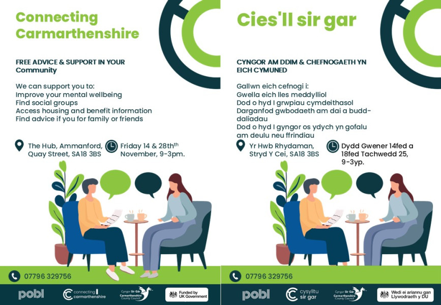 Drop in at The Ammanford Hub.