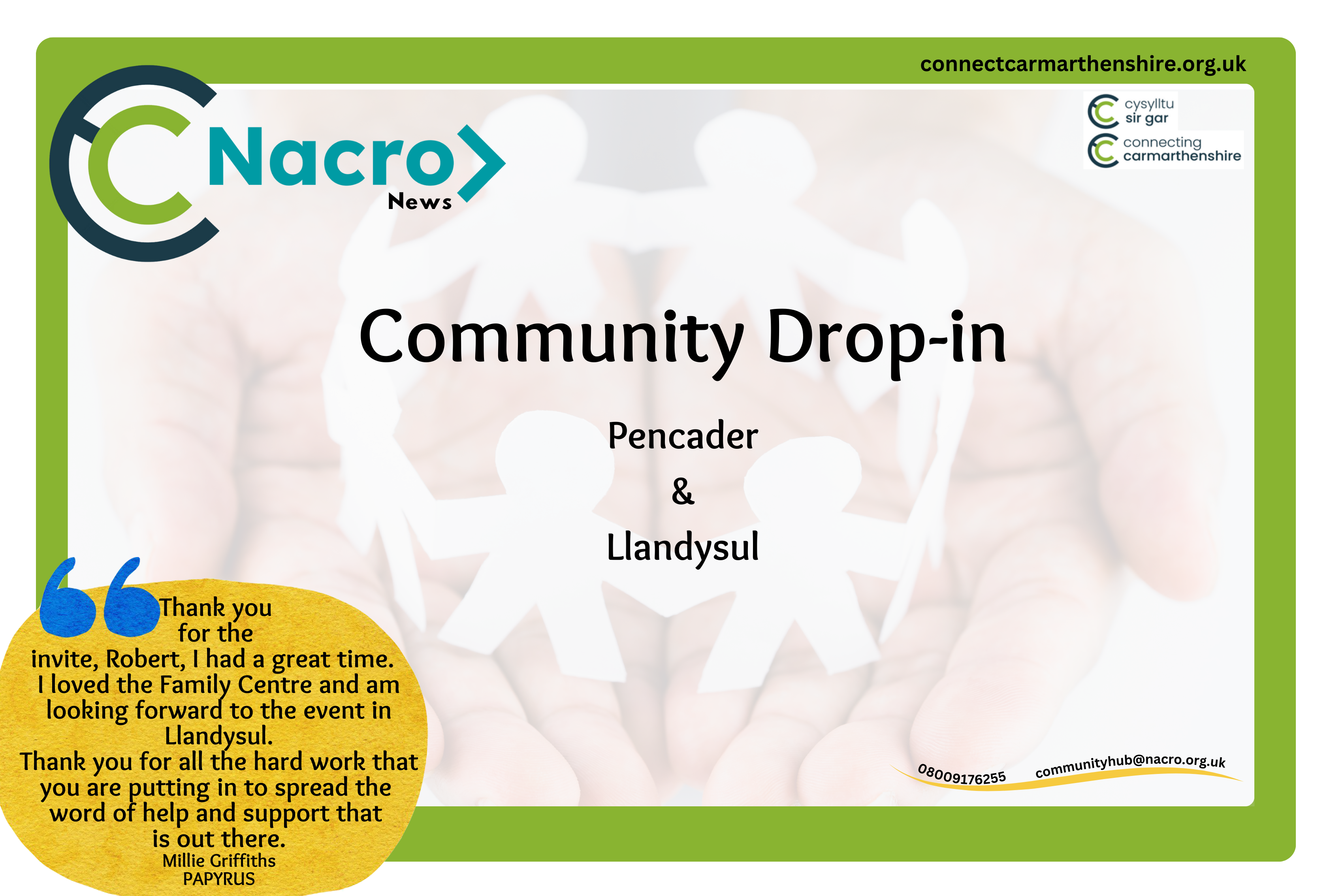 Nacro: Connecting Carmarthenshire's Community Drop-in